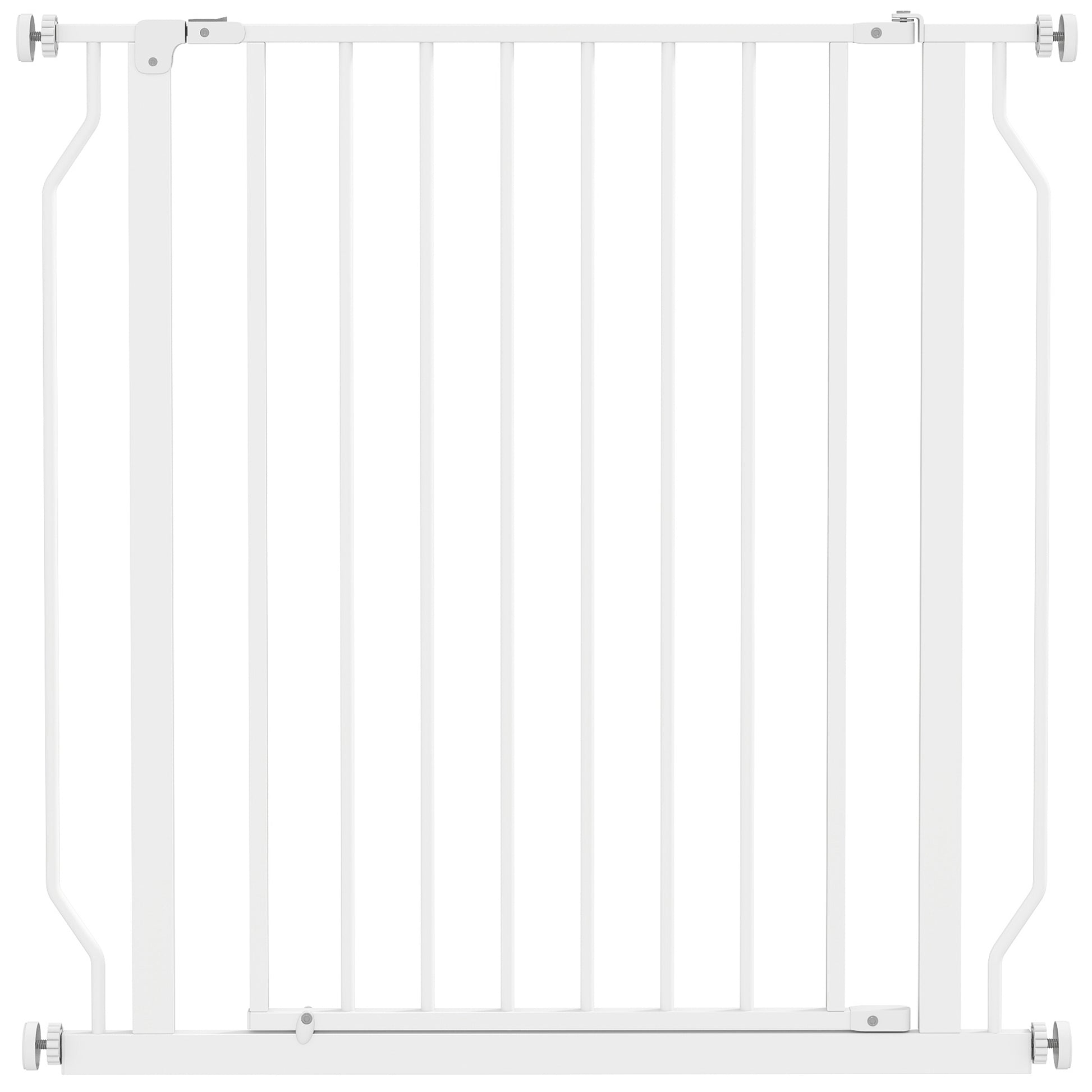 Photo of PawHut Extra Wide Dog Gate, with Door Pressure, for Doorways, Hallways, Staircases - White in White colour on a white background
