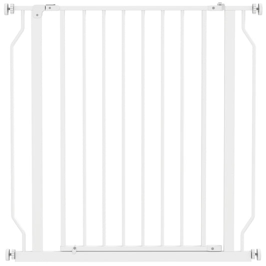 Photo of PawHut Extra Wide Dog Gate, with Door Pressure, for Doorways, Hallways, Staircases - White in White colour on a white background