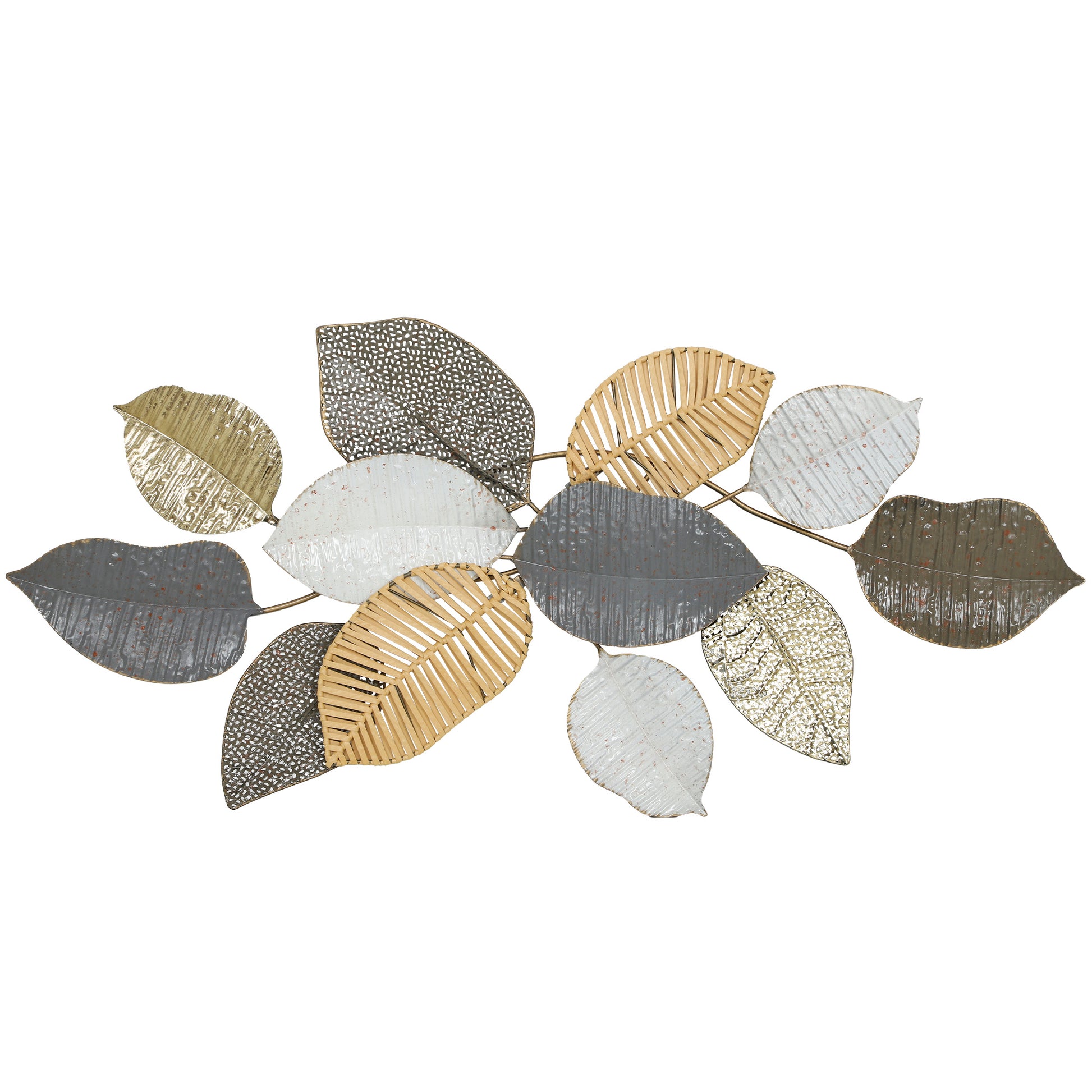 Photo of HOMCOM Metal Wall Art, Modern Hanging Wall Decor with Unique Leaf Design for Living Room Bedroom Entryway in Entryway colour on a white background