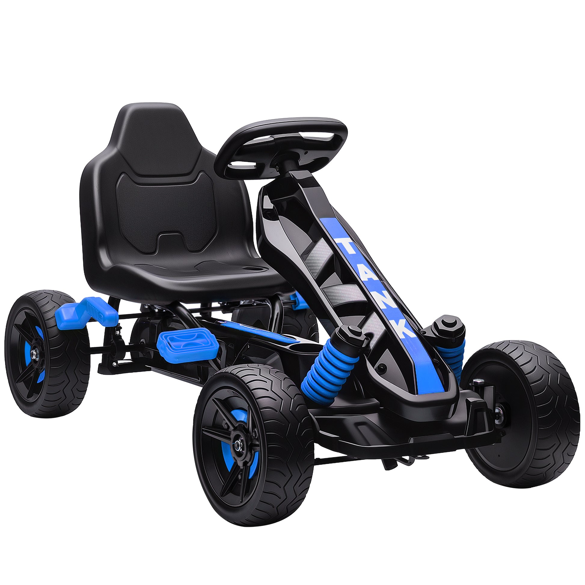 Photo of AIYAPLAY Pedal Go Kart for Kids Aged 3-6 Years, with Freewheel System, Brake, EVA Anti-Slip Wheels, Blue in Blue colour on a white background