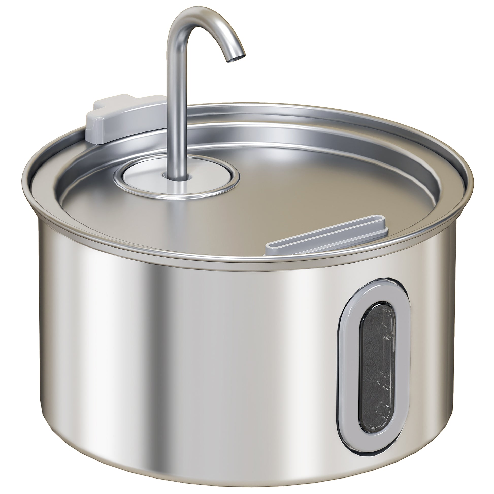 Photo of PawHut 2.5L Stainless Steel Cat Water Fountain for Drinking with Ultra-Silent Pump, Water-Level Window, 7 Filters in Filters colour on a white background