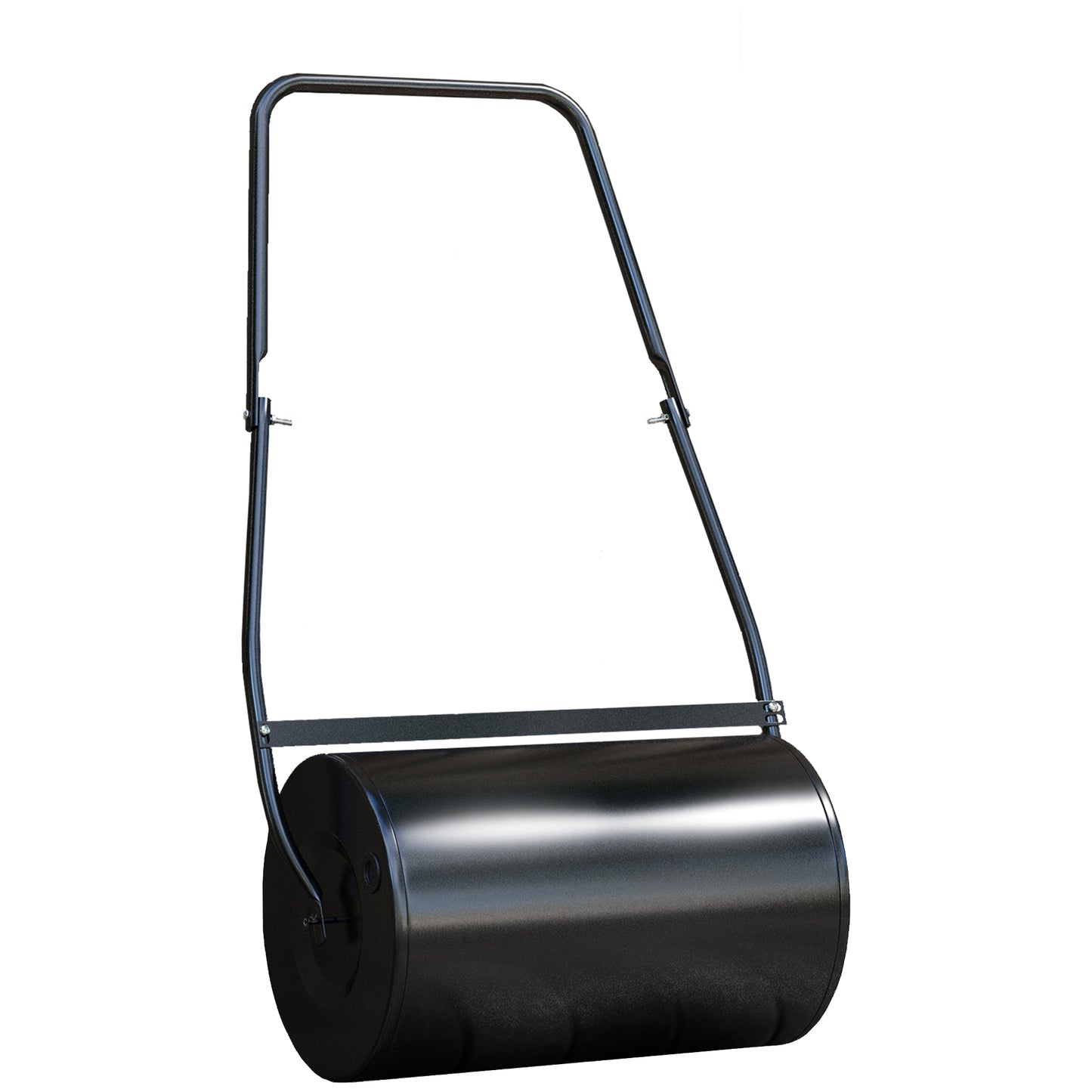 Photo of DURHAND 38L Garden Lawn Roller, Water Sand Filled Outdoor Grass Roller, Heavy Duty Metal Lawn Push Rolling Tool Aerator for Grass Seeding, Soil Levelling, Black in Black colour on a white background