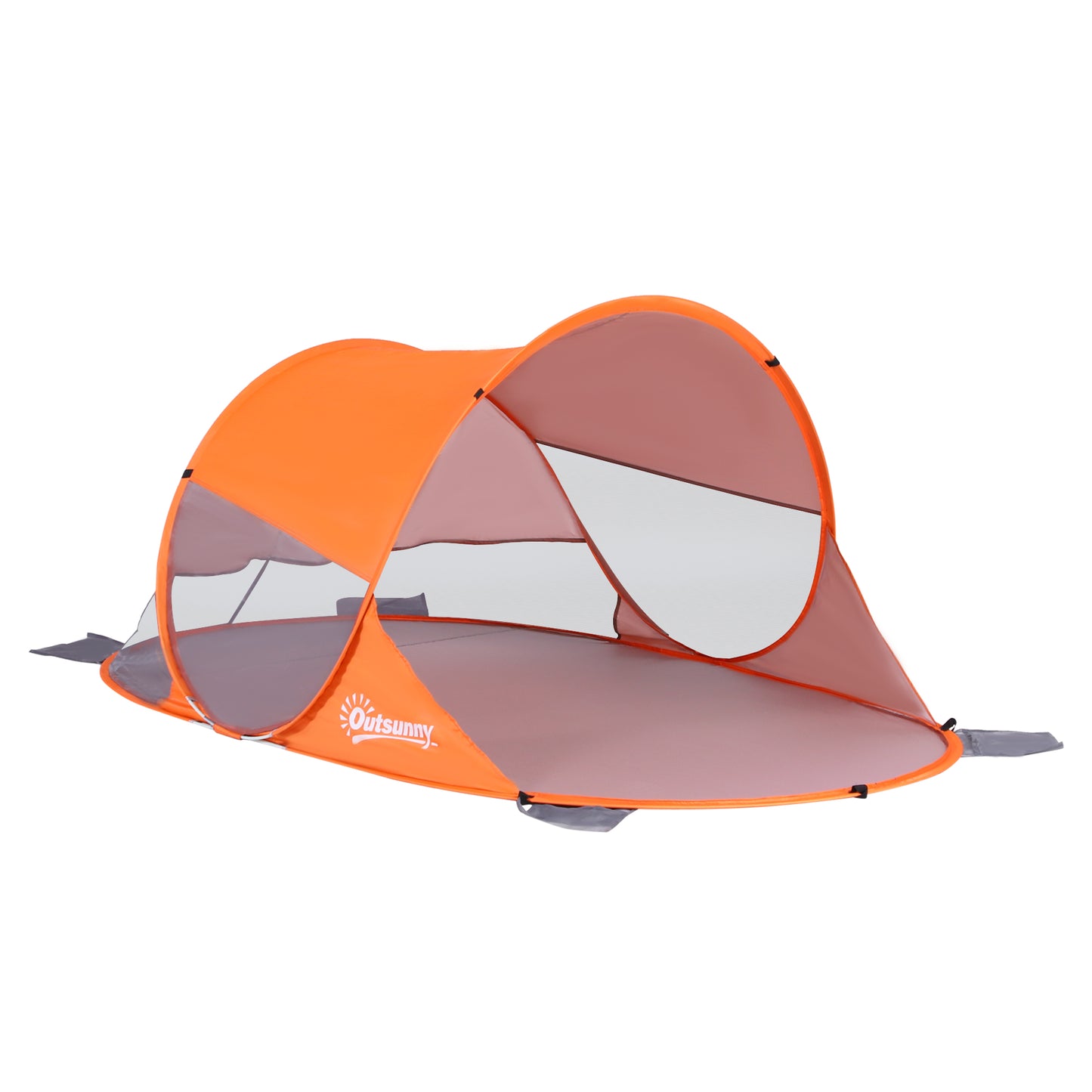 Photo of Outsunny Fibreglass Frame 2 Person Pop-Up Lightweight Camping Tent Orange in Orange colour on a white background
