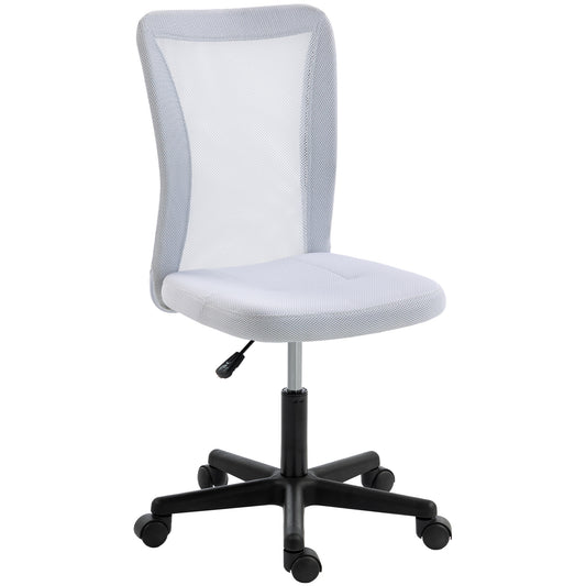 Photo of Vinsetto Mesh Office Chair Armless Swivel Executive Computer Desk Chair Adjustable Height Wheels White in White colour on a white background