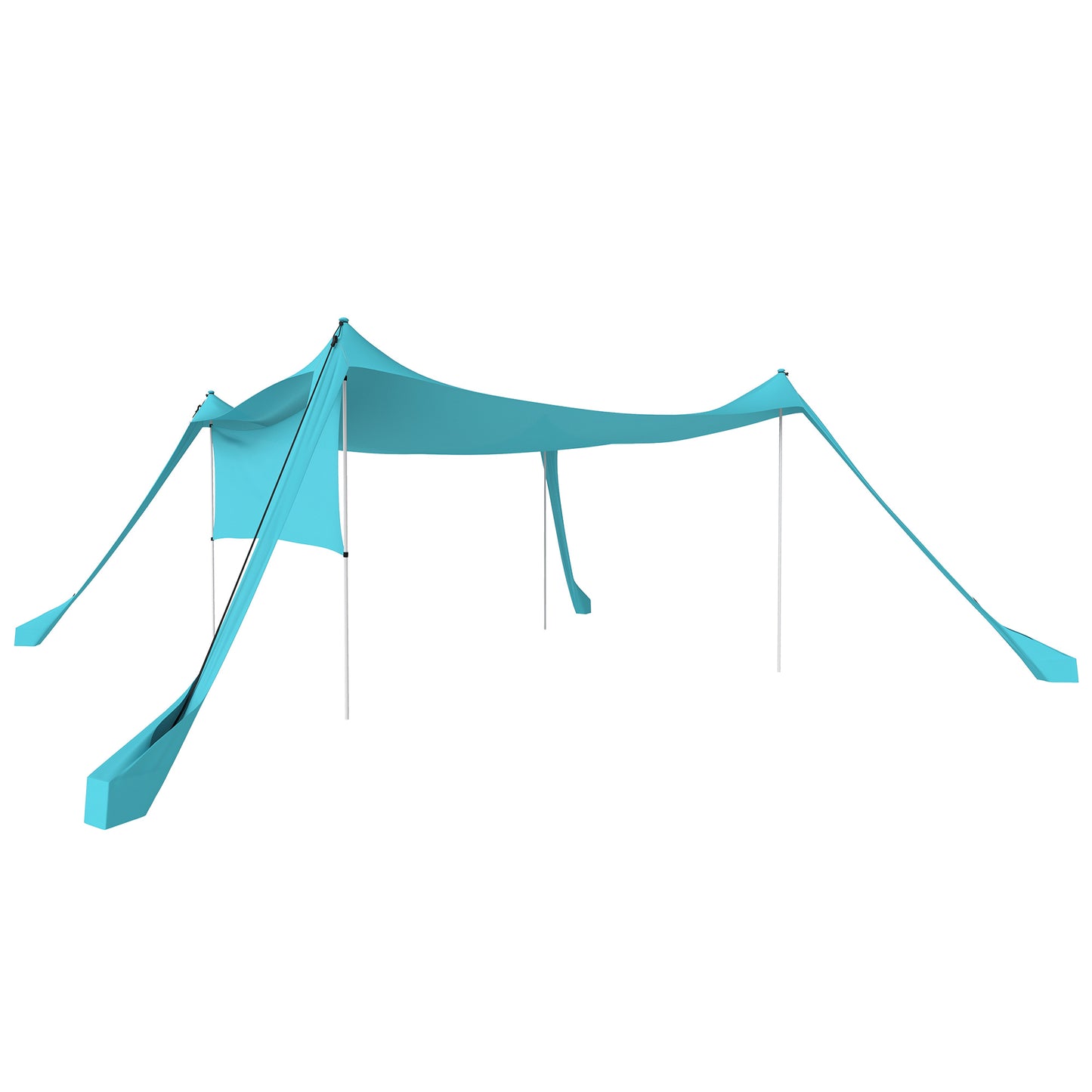 Photo of Outsunny Beach Tent Event Shelter with Detachable Sidewall and Carry Bag, for Camping, Trips, Fishing, Picnics, Sky Blue in Blue colour on a white background