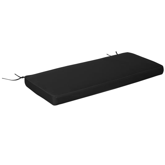 Photo of Outsunny Garden Bench Cushion 2 Seater Loveseat Seat Pad for Patio Swing Furniture for Indoor & Outdoor Use, 120 x 50 x 8 cm, Black in Black colour on a white background