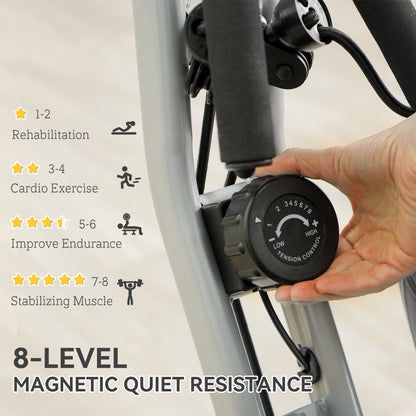 SPORTNOW foldable exercise bike with hand turning the magnetic resistance control knob
