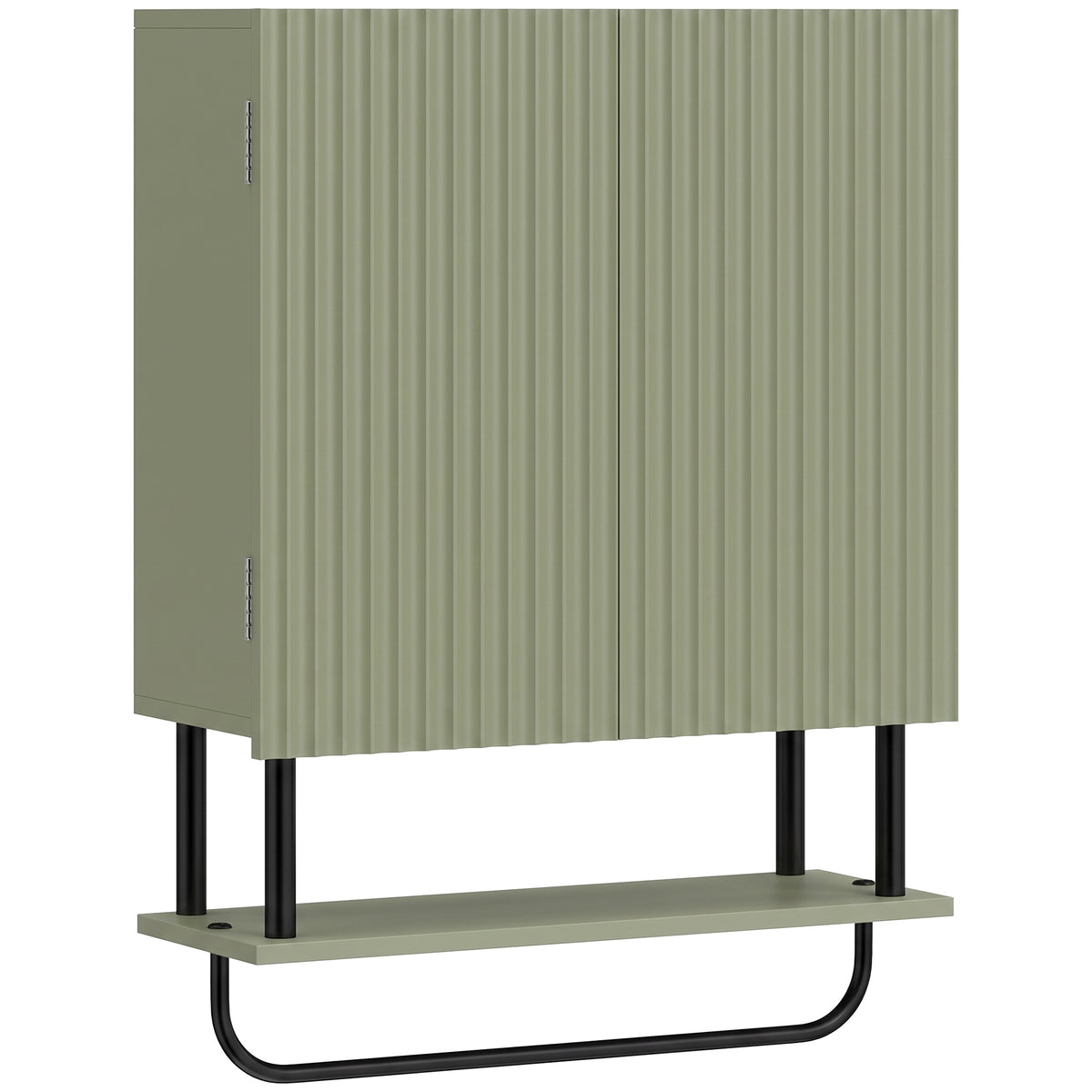 Photo of HOMCOM Bathroom Wall Cabinet Modern Space Saver Wall Mounted Cabinet Doors Storage Green in Green colour on a white background