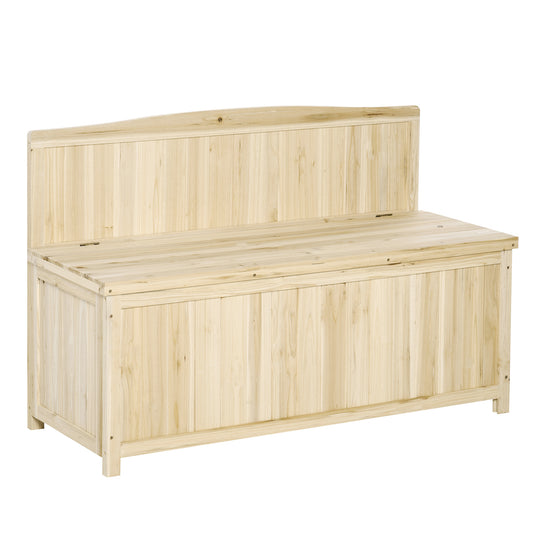 Photo of Outsunny Wood Storage Bench for Patio Furniture, Outdoor Garden Seating Tools in Tools colour on a white background