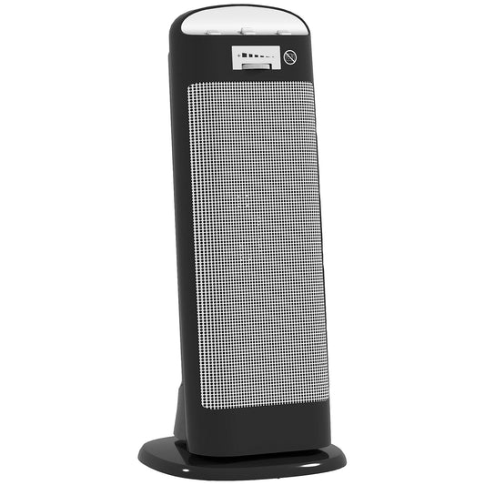 Photo of HOMCOM Ceramic Space Heater, 2000W Fan Electric Heater with 4 Modes, Adjustable Thermostat, 55° Oscillation, Tip-Over and Overheat Protection for Bedroom, Home Office, Black in Black colour on a white background
