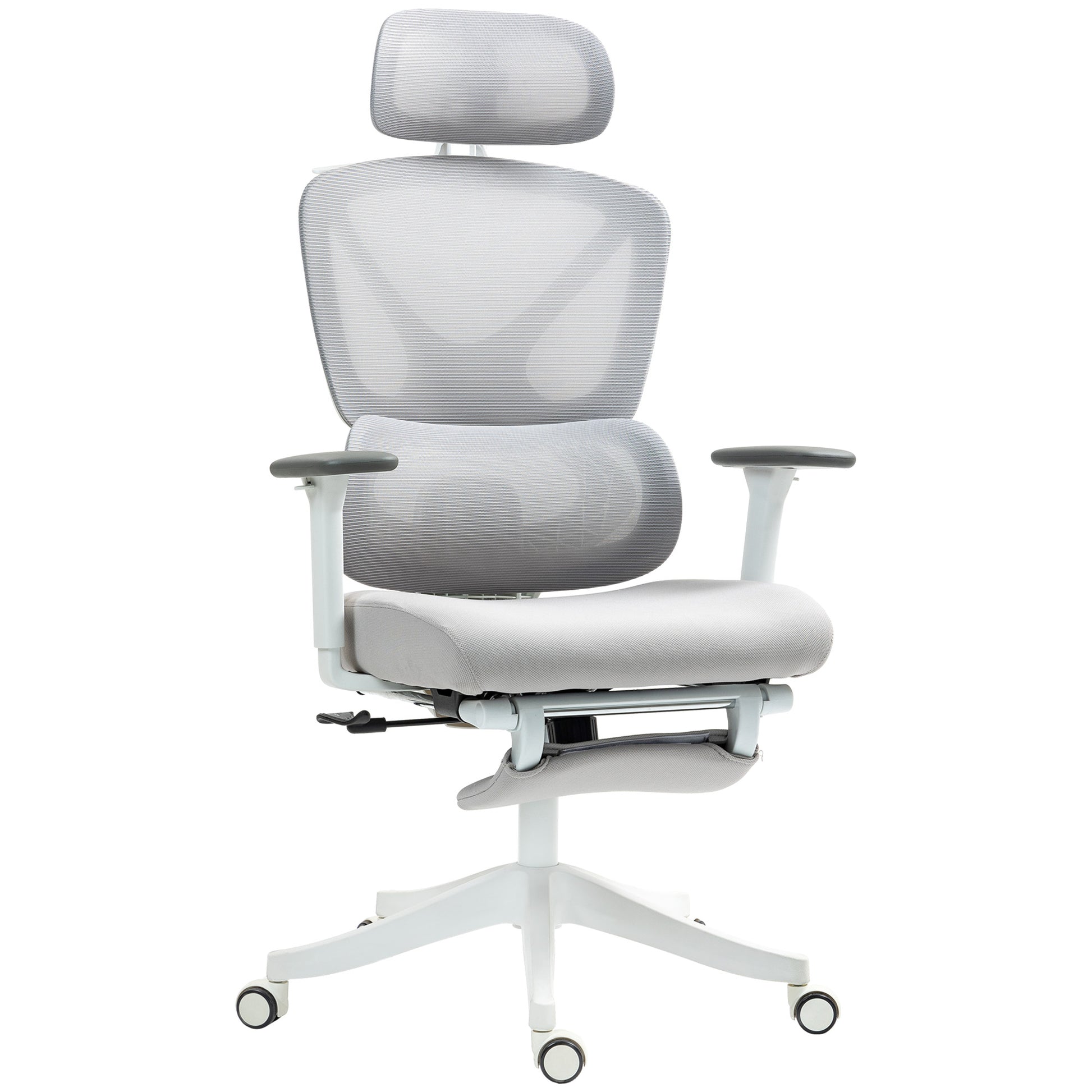 Photo of HOMCOM Ergonomic and Adjustable Office Chair - Grey in Grey colour on a white background