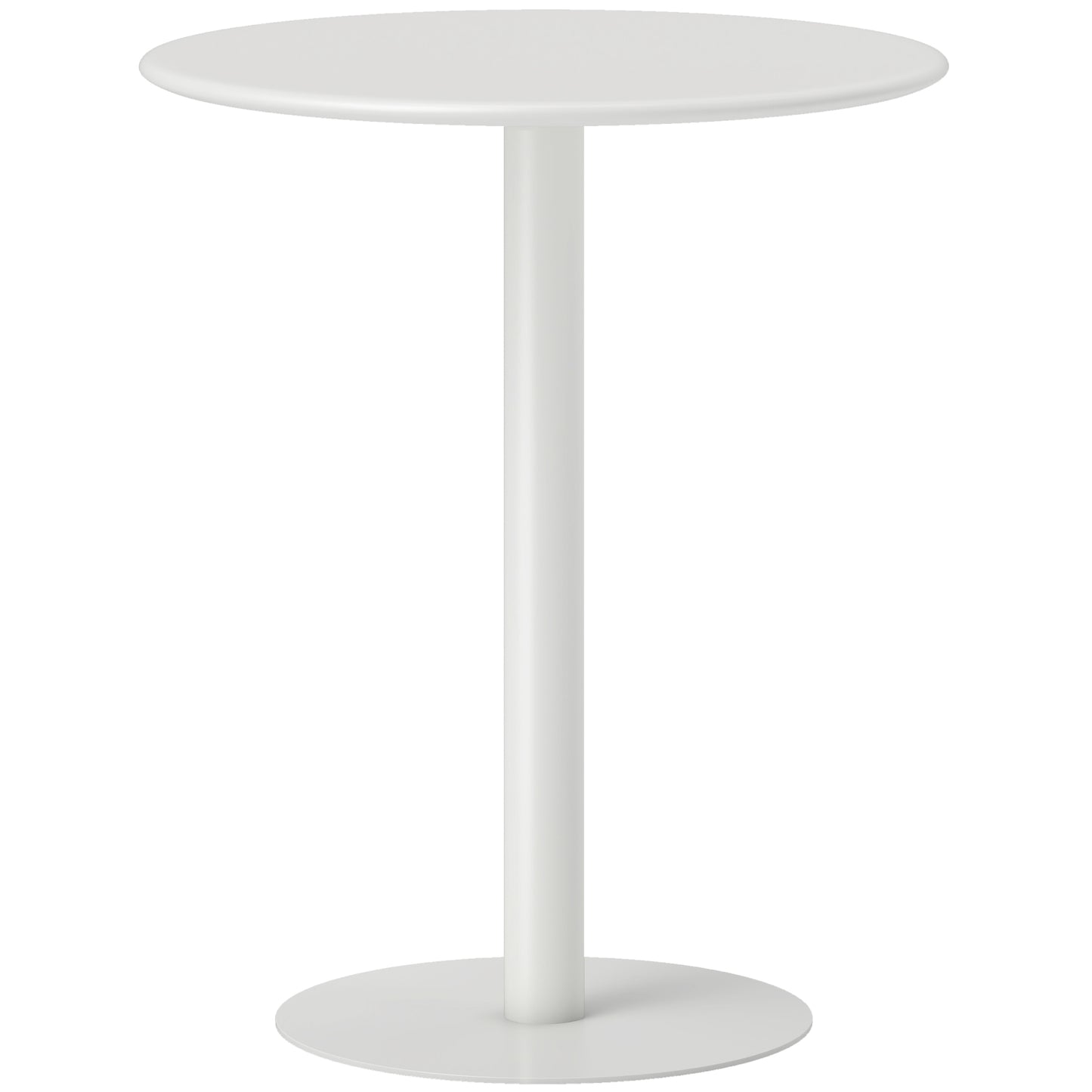 Photo of HOMCOM Dining Table, Round Kitchen Table with Steel Base for Living Room, Dining Room, 60 x 60 x 72cm, White in White colour on a white background