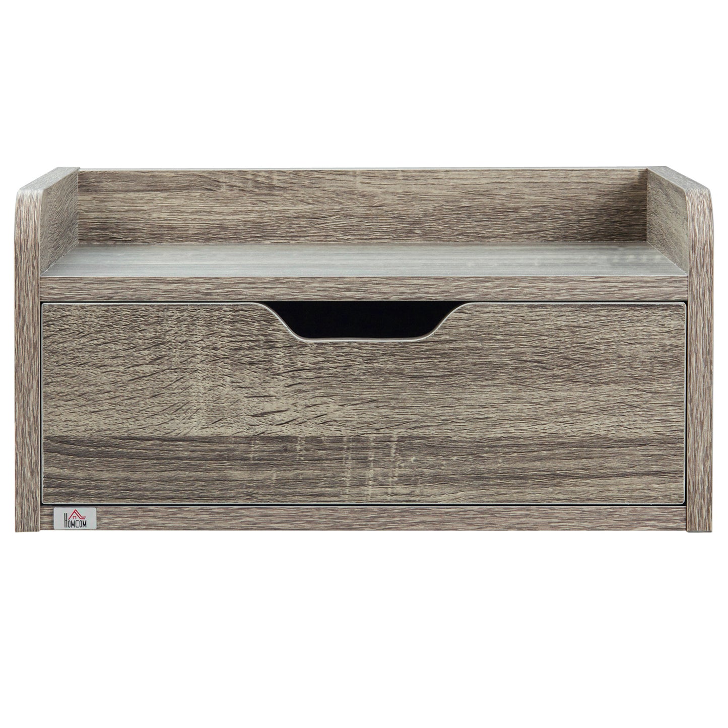 HOMCOM Floating Nightstands Set of 2, Wall Mounted Bedside Table with Drawer for Bedroom, Grey