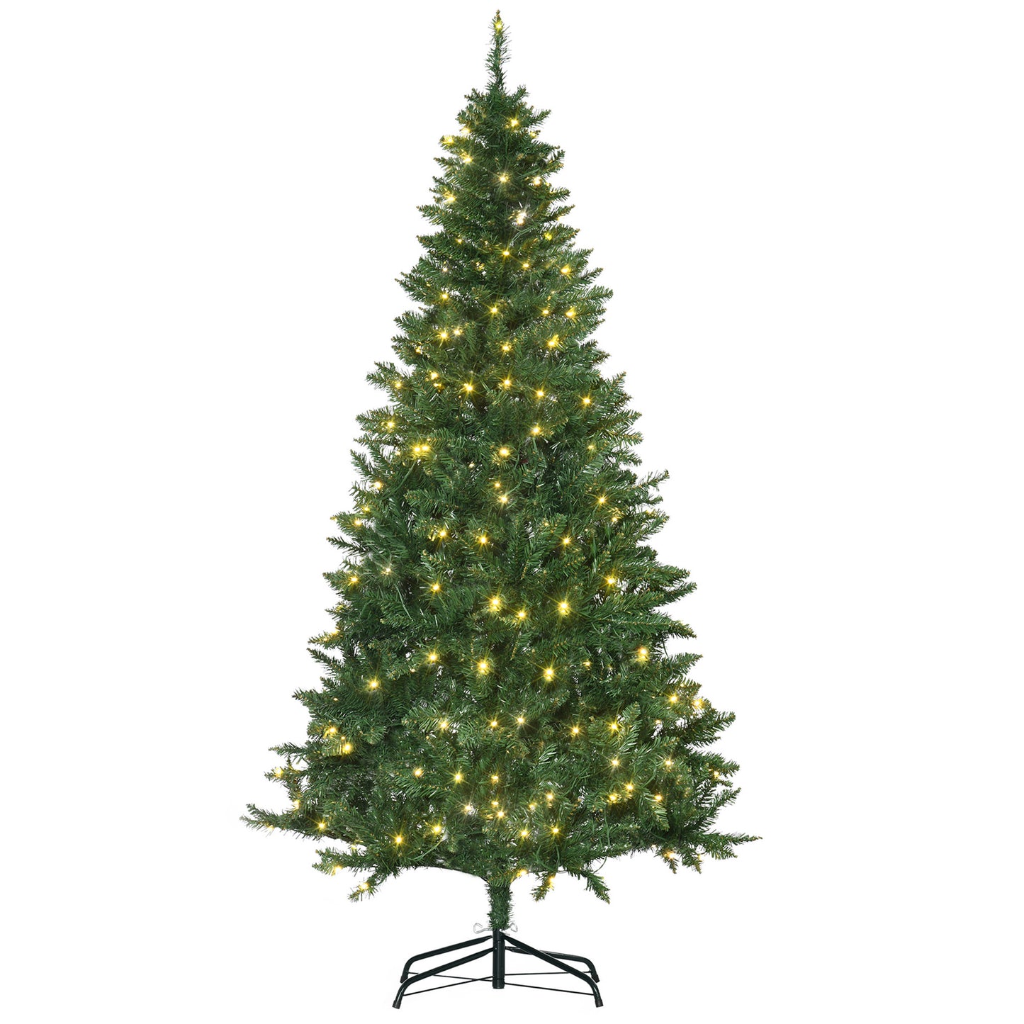 Photo of HOMCOM 6FT Christmas Tree Warm White LED Light Holiday Home Decoration, Green in Green colour on a white background