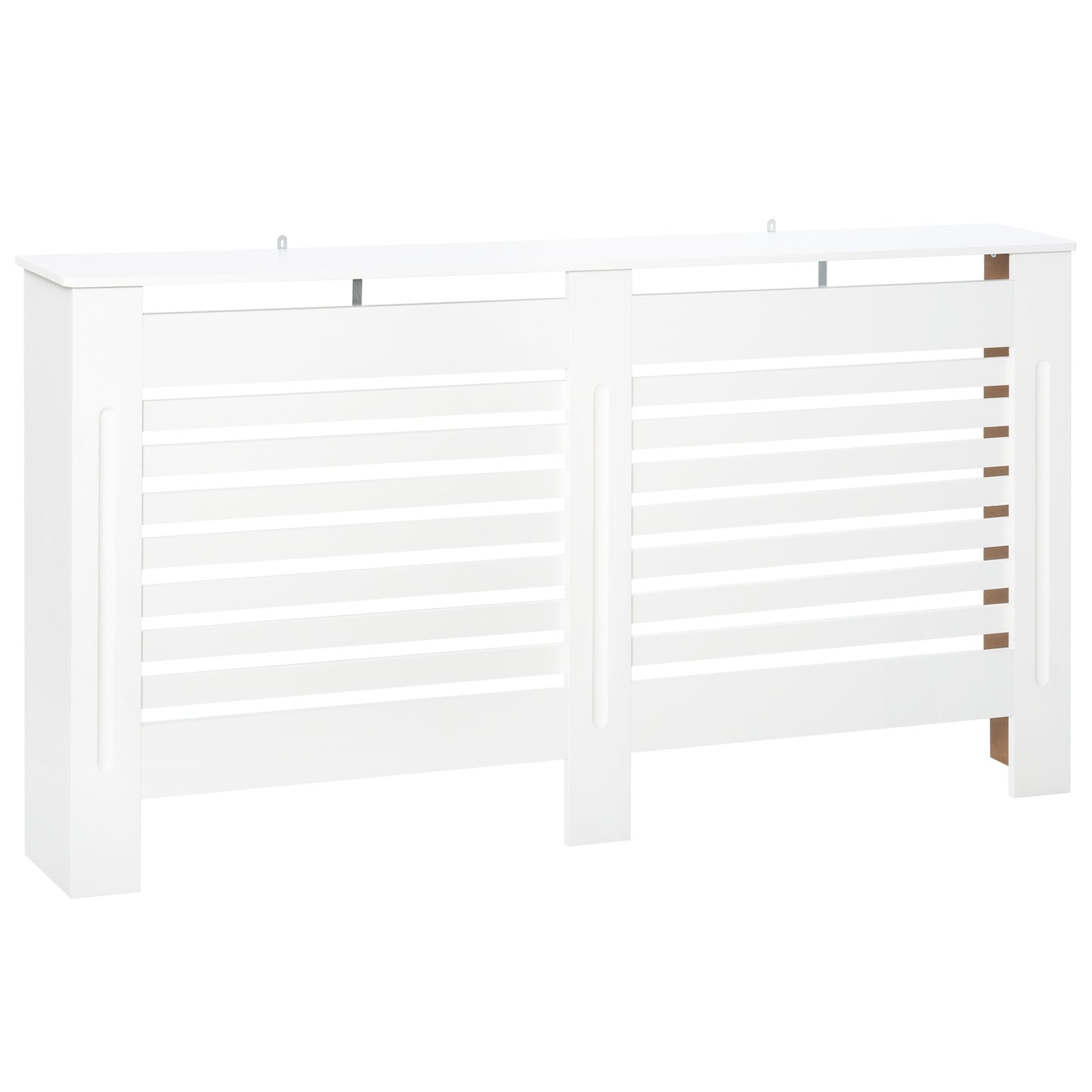 Photo of HOMCOM Radiator Cover, Modern MDF White Painted Cabinet with Horizontal Slats for Living Room, Bedroom, 172L x 19W x 81H cm in cm colour on a white background