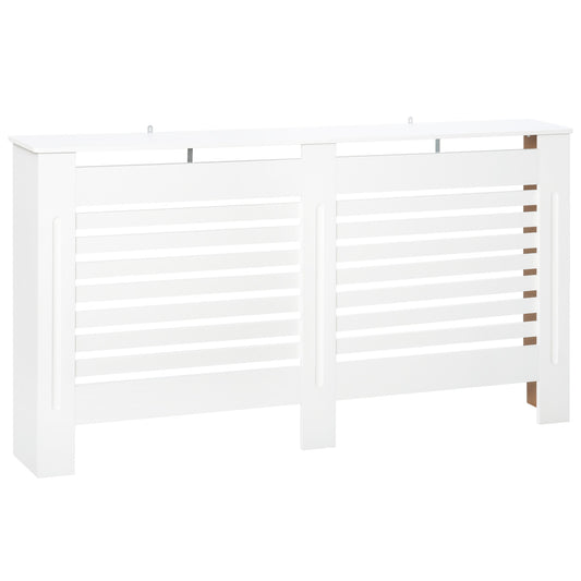 Photo of HOMCOM Radiator Cover, Modern MDF White Painted Cabinet with Horizontal Slats for Living Room, Bedroom, 172L x 19W x 81H cm in cm colour on a white background
