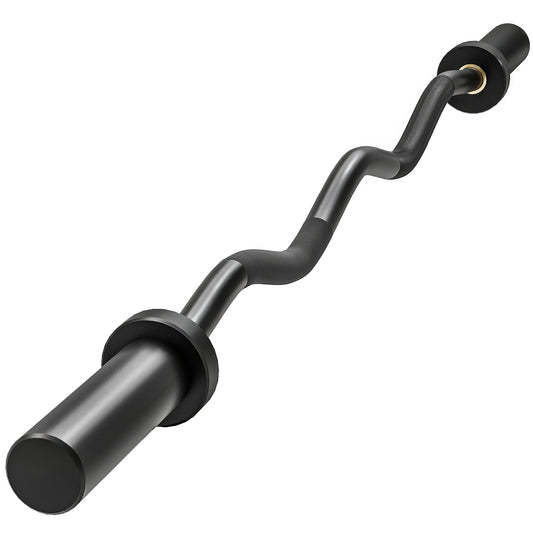 Photo of SPORTNOW 4ft Olympic EZ Curl Bar, Barbell Bar for 2" Weight Plates with Non-Slip Hand Grip 120cm in 120cm colour on a white background