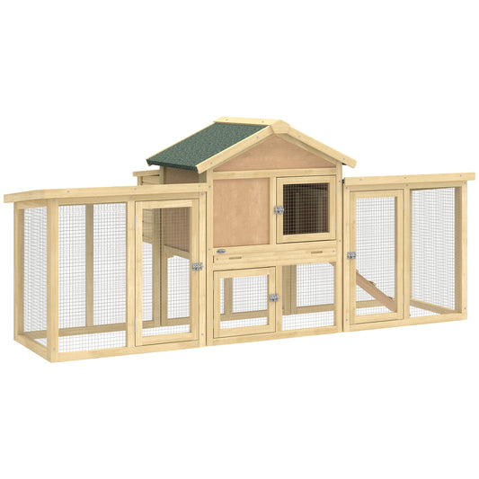 Photo of PawHut Large Chicken Coop, Wooden Outdoor Chicken Cage Poultry Hen House with Nesting Box in Box colour on a white background