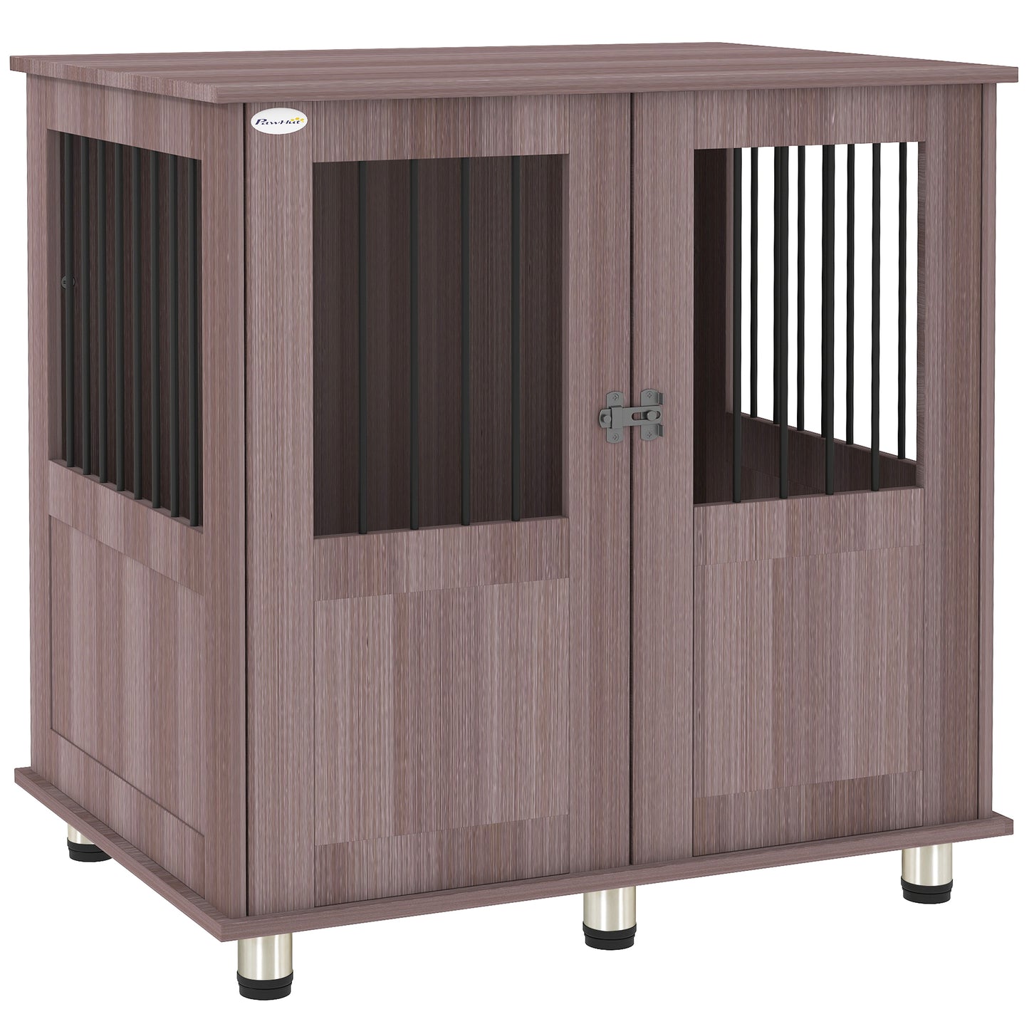 Photo of PawHut Dog Crate Table for Medium and Large Dogs with Magnetic Door for Indoor Use, 85 x 55 x 75 cm, Purple in Purple colour on a white background
