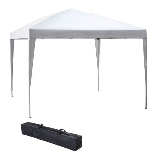 Photo of Outsunny 3 x 3M Garden Pop Up Gazebo Height Adjustable Marquee Party Tent Wedding Canopy with Carrying Bag, White in White colour on a white background