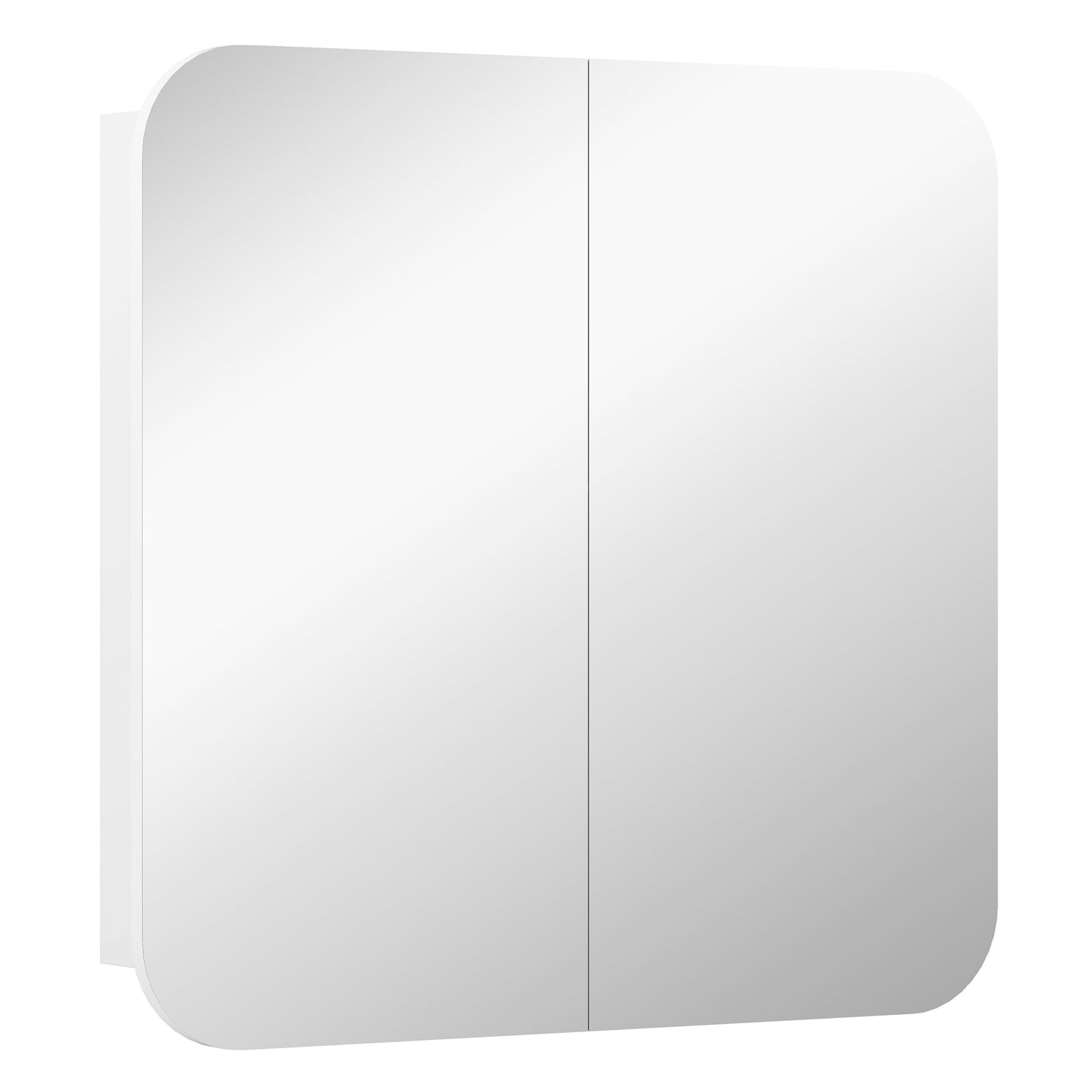 Photo of HOMCOM Arched Bathroom Mirror Cabinet with Adjustable Shelves - White in White colour on a white background