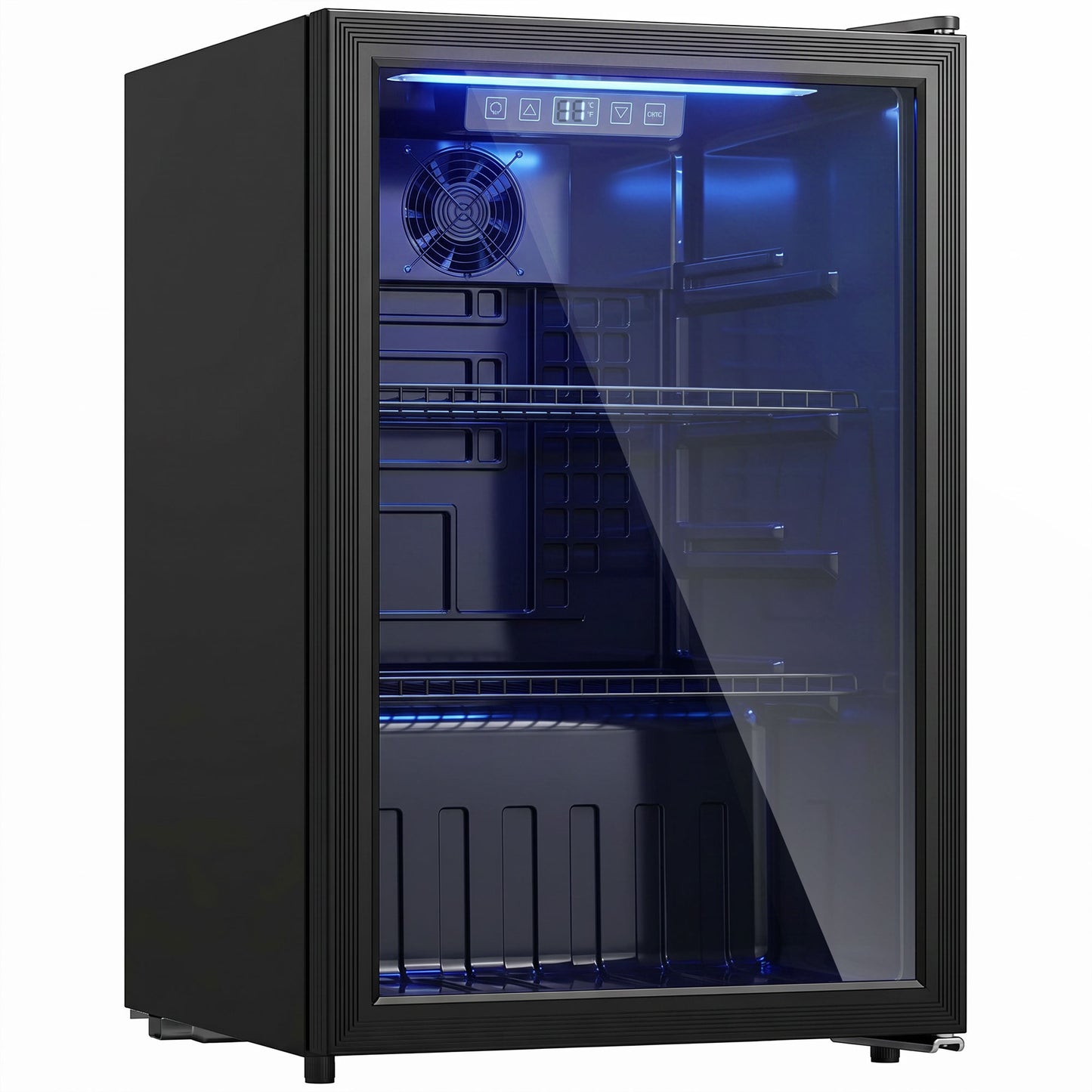 Photo of HOMCOM 70L Drinks Fridge, 70 Can Under Counter Freestanding Beer Fridge with LED Light in Light colour on a white background
