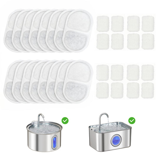 Photo of PawHut 16 Pack Cat Water Fountain Filters, Replacement Filters Set for 3.2L/2.5L Automatic Pet Fountain in Fountain colour on a white background