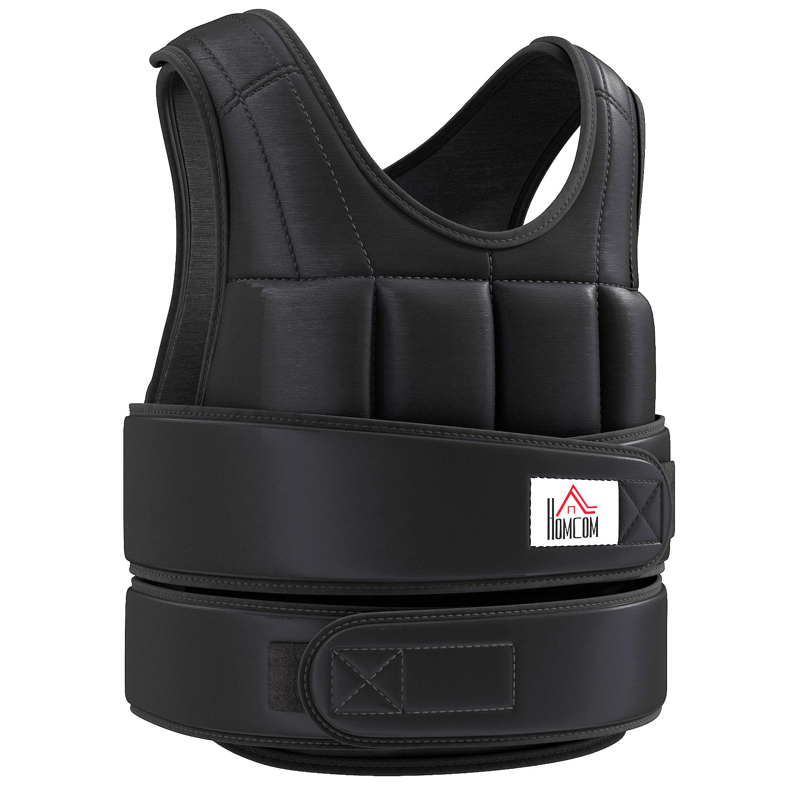 Photo of HOMCOM 10kg Weighted Vest, Adjustable Running Weight Vest with 38 Weight Bags for Men or Women Cardio Exercise, Black in Black colour on a white background