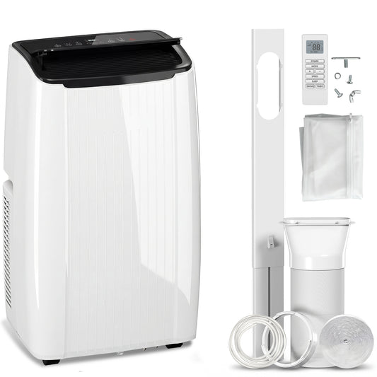 Photo of HOMCOM 12000 BTU 5-in-1 Portable Air Conditioner with Cool, Heat, Dehumidifier, Fan, Sleep, WiFi Voice Control, White in White colour on a white background