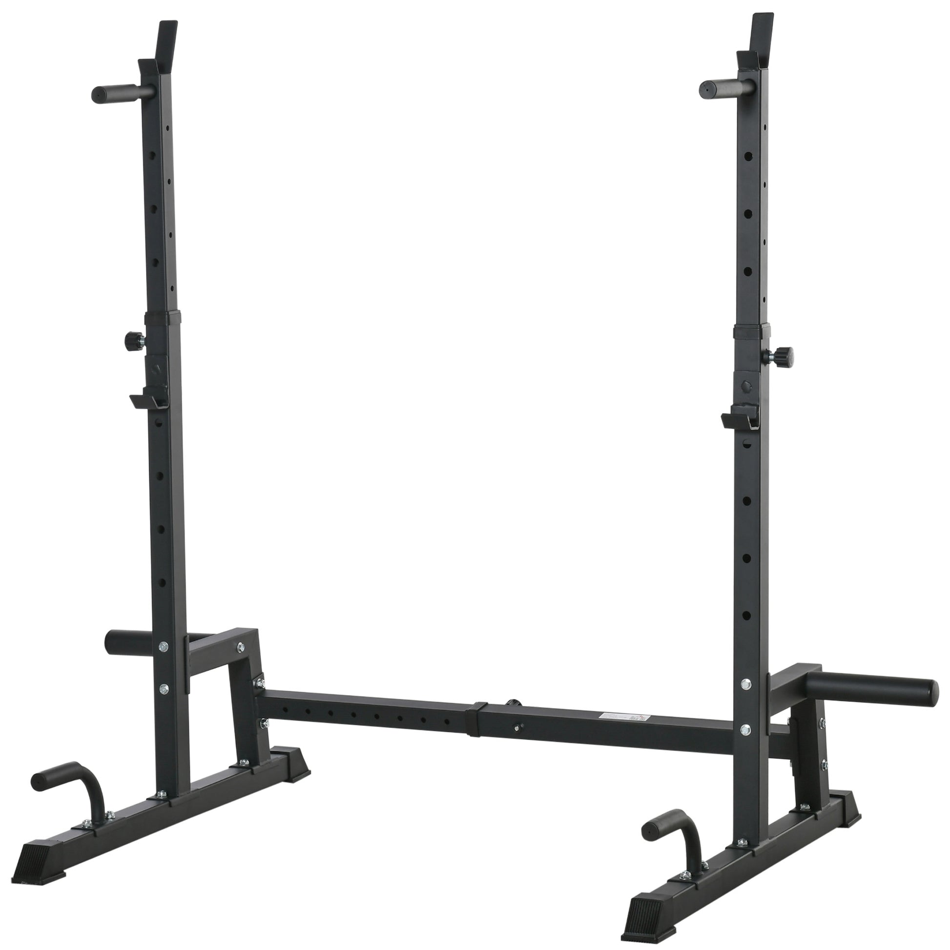 Photo of HOMCOM Multifunction Barbell Squat Rack Stand Heavy-Duty Strength Training Dumbbell Rack Adjustable Height Weight Lifting Bench Press Dip Station for Home Gym, Black in Black colour on a white background