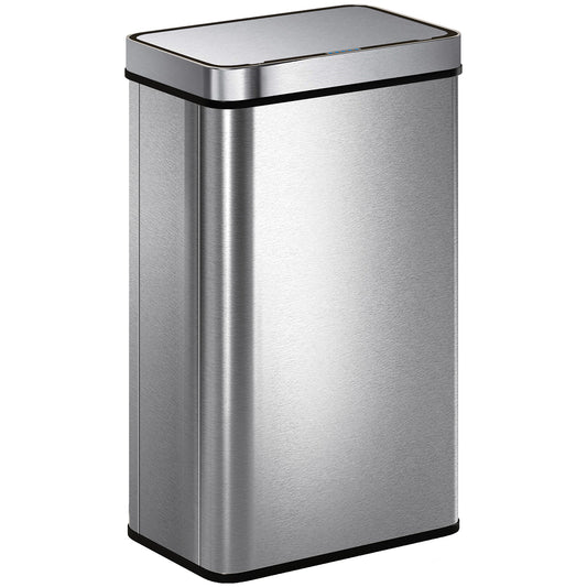 Photo of HOMCOM 60 L Sensor Can,  Sensor Bin with Soft-Close Lid, Fingerprint-Proof Stainless Steel, Silver Tone in Tone colour on a white background
