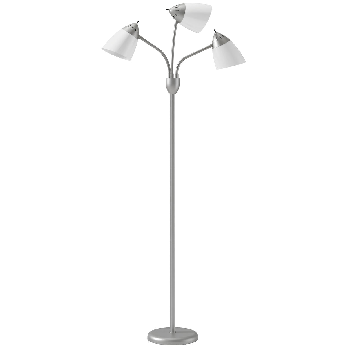 Photo of HOMCOM Arc Tree Floor Lamp with 3 Adjustable Rotating Lights and 3000K/4500K/6500K Colour Temperatures, Silver Tone in Tone colour on a white background
