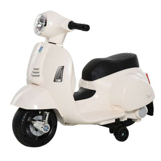 Photo of HOMCOM Vespa Licensed 6V Kids Electric Motorbike Ride On Motorcycle  Battery Powered for 18-36 Months with Horn Light White in White colour on a white background