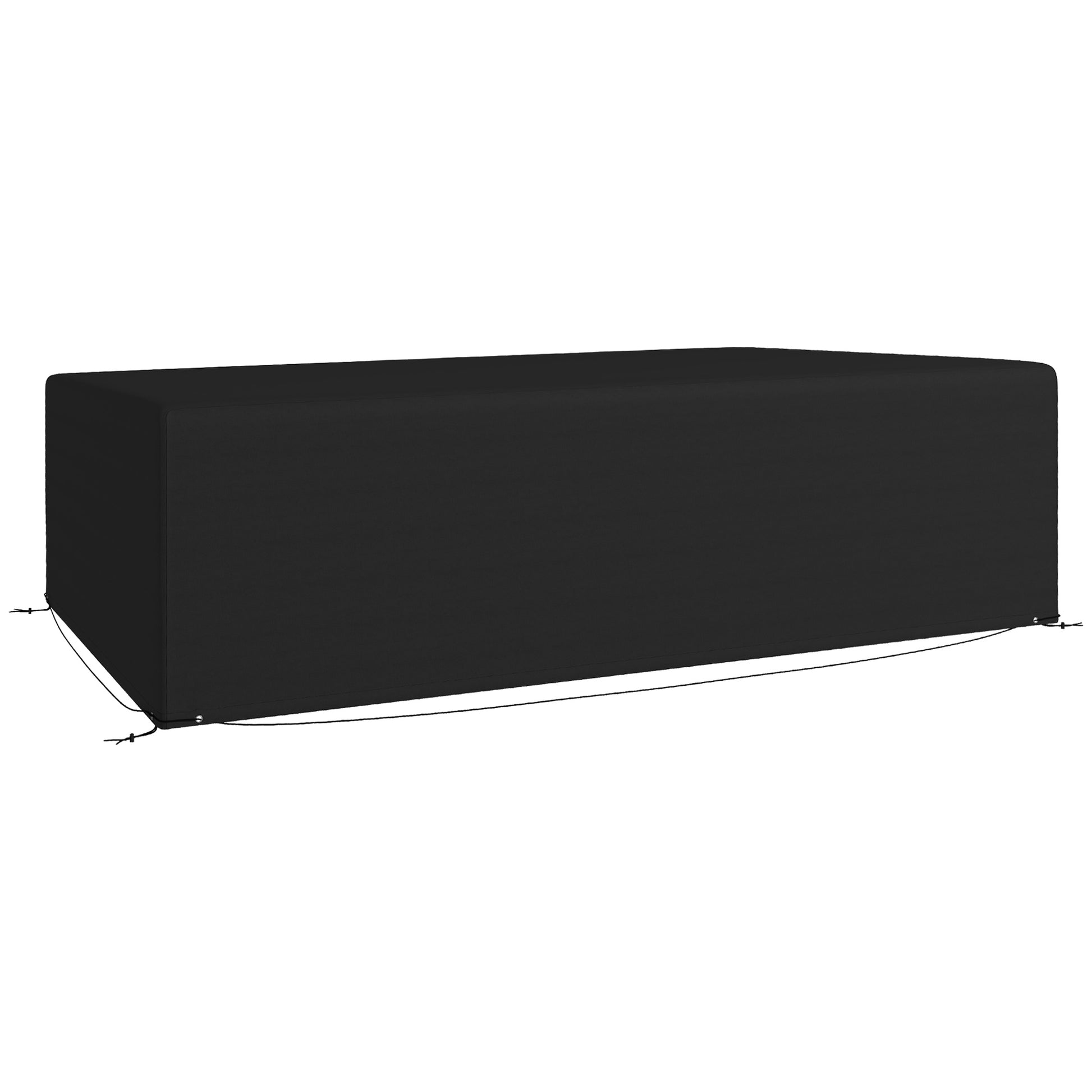 Photo of Outsunny Outdoor Garden Furniture Cover Waterproof, Anti-UV 600D Heavy Duty Oxford Fabric Patio Furniture Cover for Rectangular Sofa Table Set, Black, 245 x 165 x 66 cm in cm colour on a white background