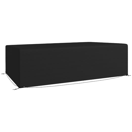 Photo of Outsunny Outdoor Garden Furniture Cover Waterproof, Anti-UV 600D Heavy Duty Oxford Fabric Patio Furniture Cover for Rectangular Sofa Table Set, Black, 245 x 165 x 66 cm in cm colour on a white background