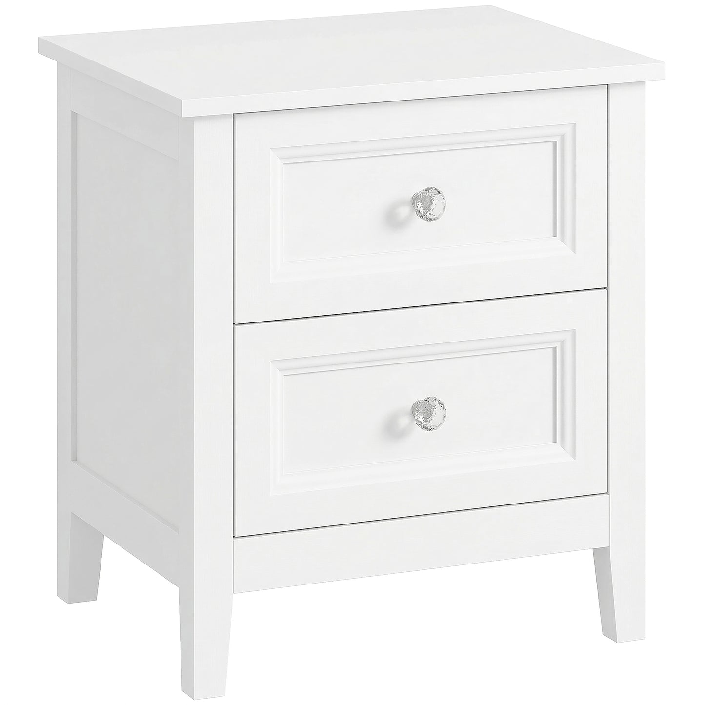 Photo of HOMCOM Nightstand with 2 Drawers Modern Bedside Table for Bedroom Living Room White in White colour on a white background
