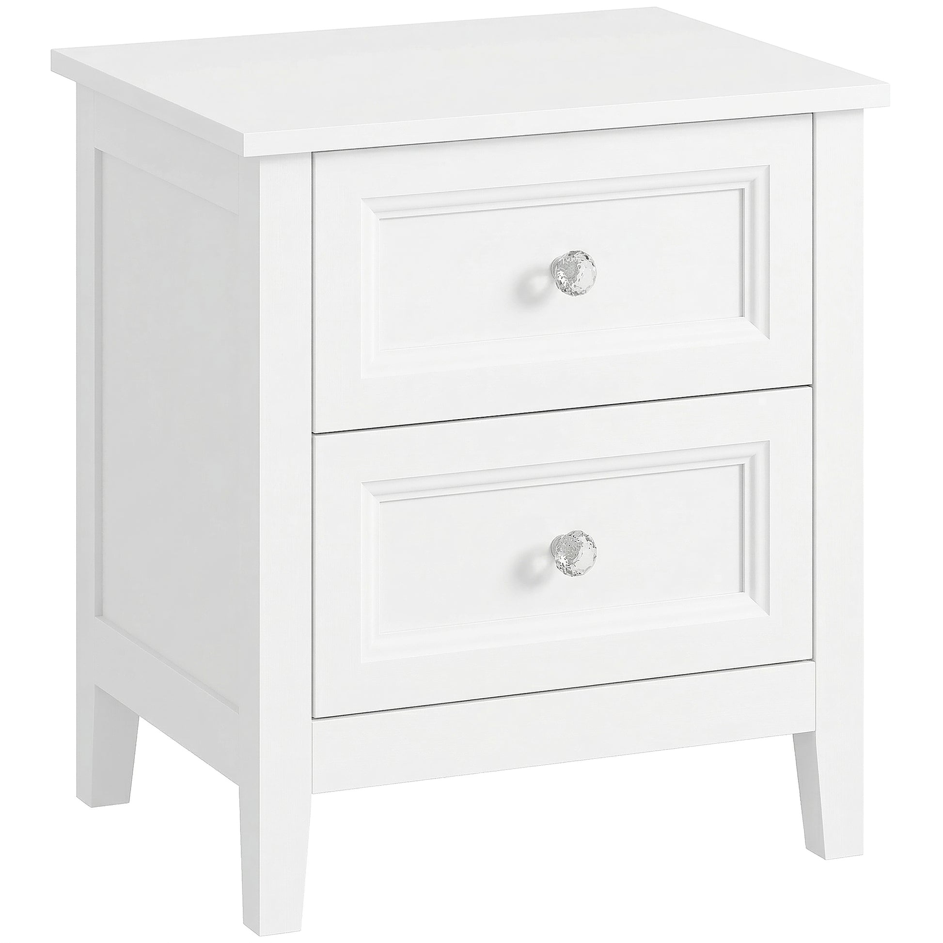 Photo of HOMCOM Nightstand with 2 Drawers Modern Bedside Table for Bedroom Living Room White in White colour on a white background