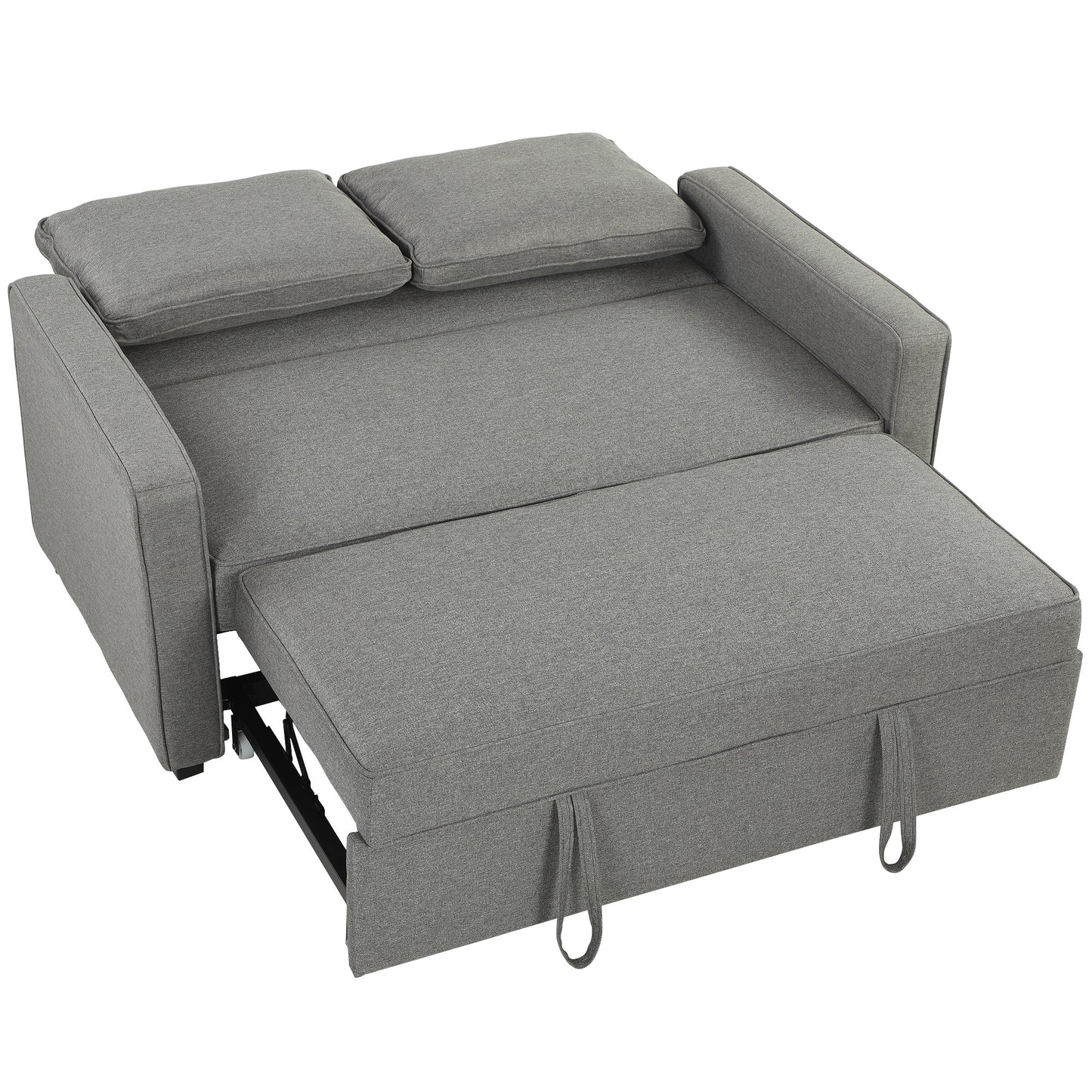 Photo of HOMCOM Double Sofa Bed Click Clack Sofa Bed Pull Out Bed with Adjustable Backrest for Living Room and Bedroom Grey in Grey colour on a white background