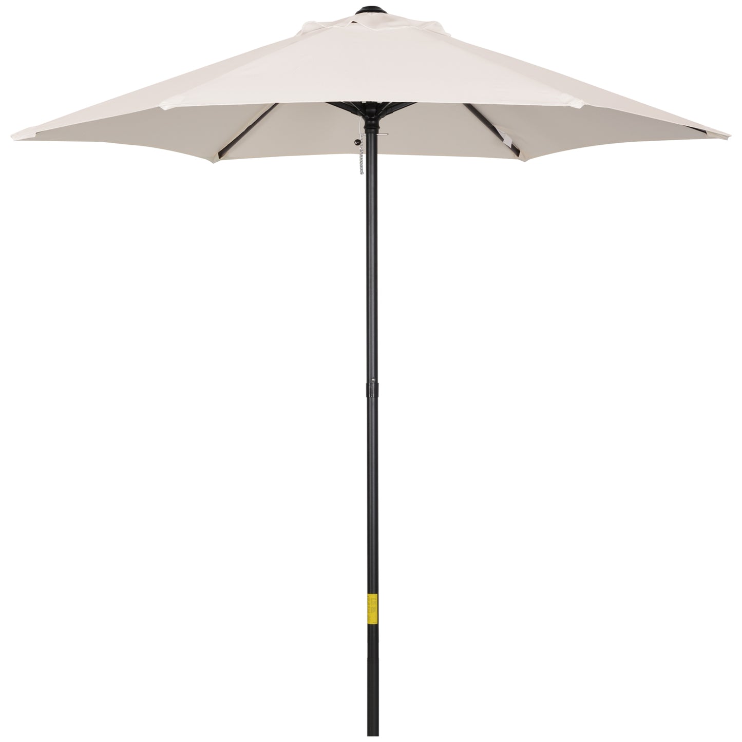 Photo of Outsunny 2m Garden Parasol Umbrella, Outdoor Sun Shade with 6 Sturdy Ribs for Balcony, Bench, Garden, Cream White in White colour on a white background