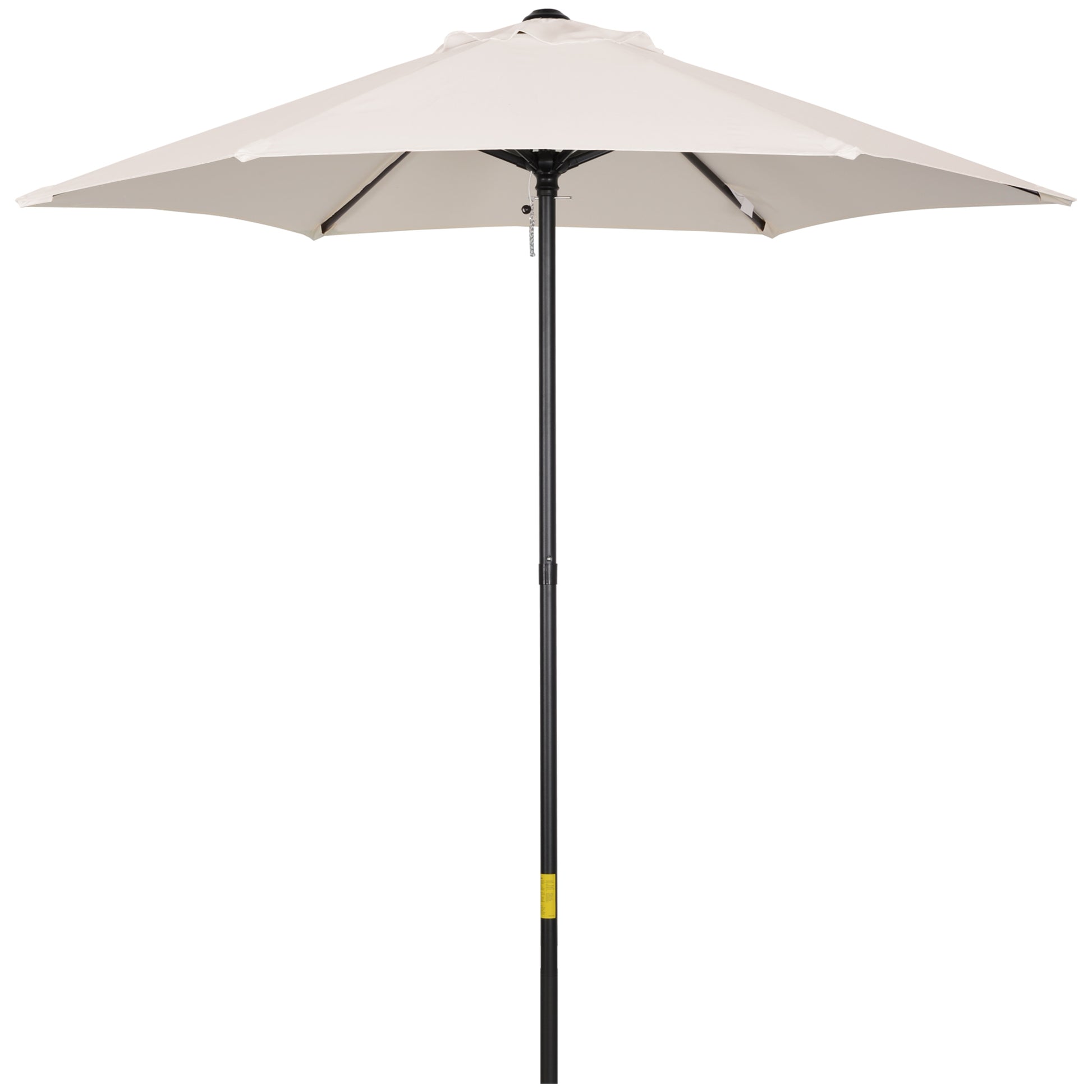 Photo of Outsunny 2m Garden Parasol Umbrella, Outdoor Sun Shade with 6 Sturdy Ribs for Balcony, Bench, Garden, Cream White in White colour on a white background