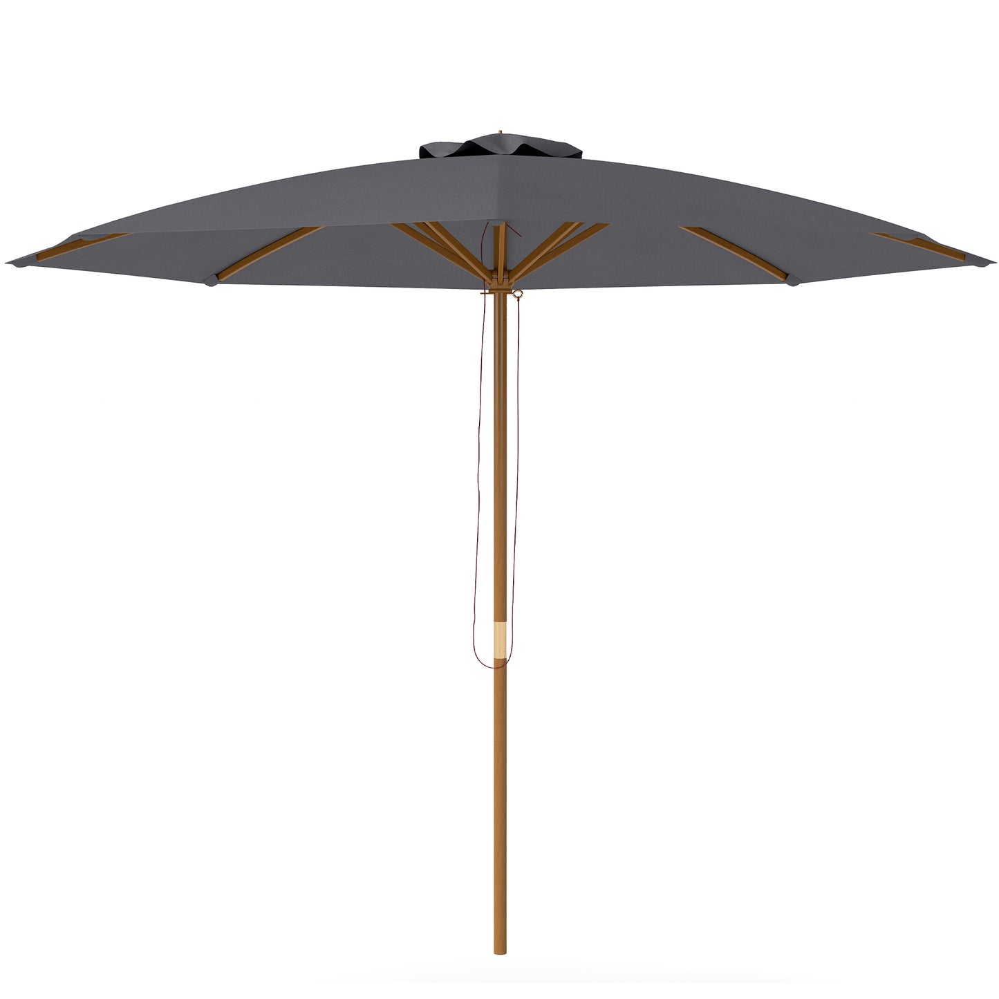 Photo of Outsunny 3m Wood Pole Parasol Umbrella - Grey in Grey colour on a white background