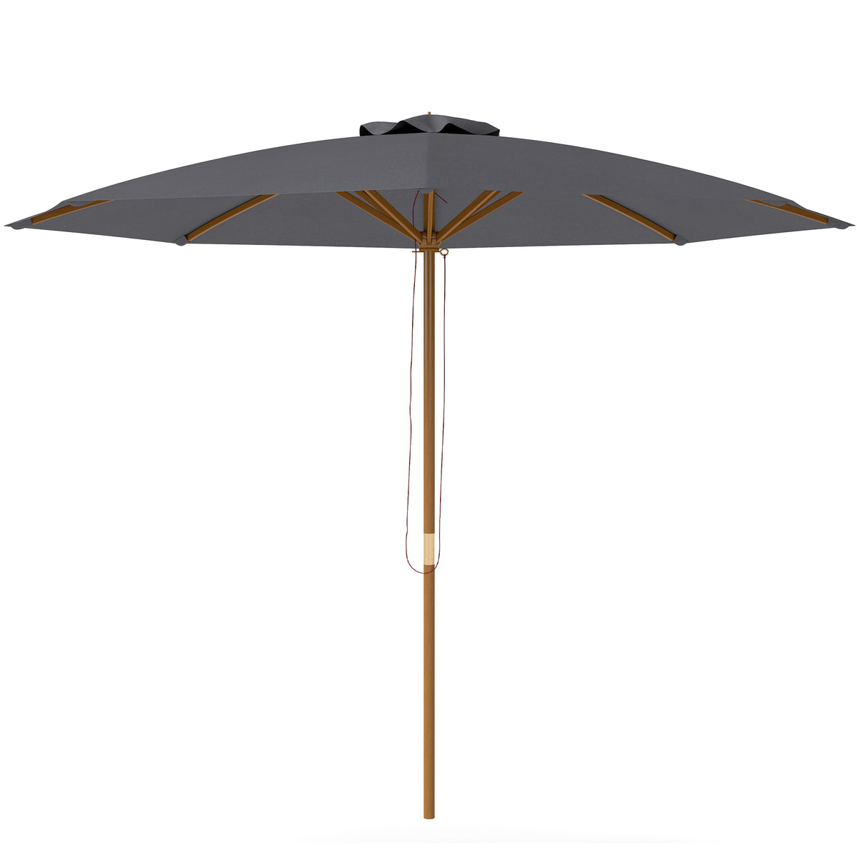 Photo of Outsunny 3m Wood Pole Parasol Umbrella - Grey in Grey colour on a white background