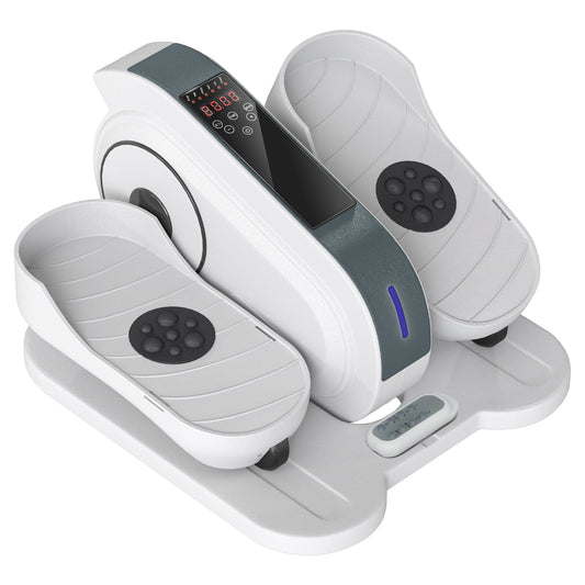 Photo of SPORTNOW Under Desk Elliptical Machine, Seated Pedal Exerciser, Mini Electric Elliptical Machine for Seniors with LCD Monitor, Remote Control and 10 Adjustable Speed, Quiet & Portable, White in White colour on a white background
