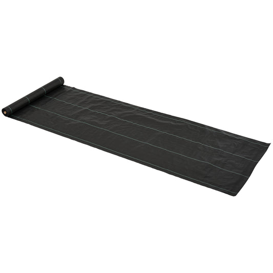 Photo of Outsunny 1m x 50m Weed Control Membrane, Heavy Duty Weed Control Barrier Fabric, 100gsm Ground Cover for Patios, Garden in Garden colour on a white background