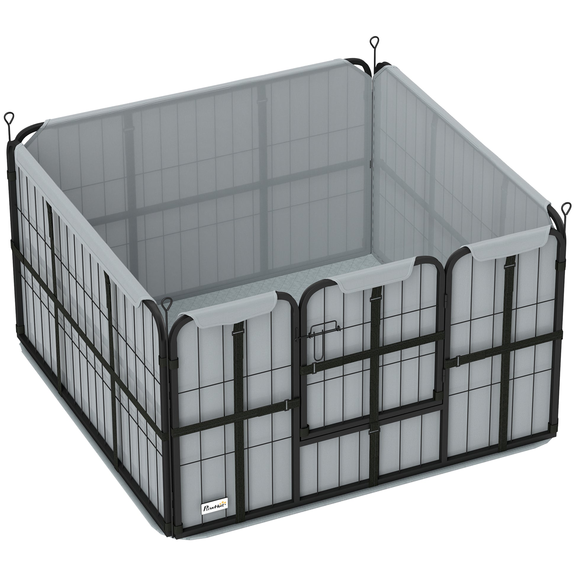 Photo of PawHut Steel Dog Whelping Box with Washable Whelping Pad, Wind-Resistant Cloth, for Small, Medium Dogs, 102 x 102 x 60cm in 60cm colour on a white background