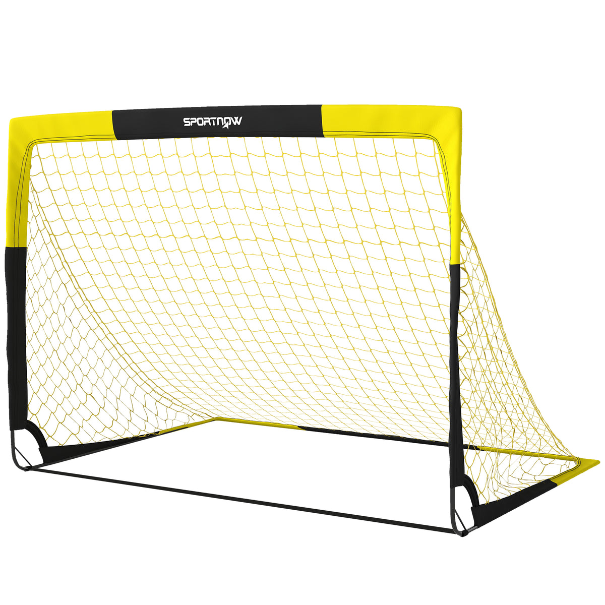 Photo of SPORTNOW Pop Up Football Goal, Portable Folding Football Net with Carry Bag, 4 U-Shaped Ground Stakes, Fibreglass Pole in Pole colour on a white background