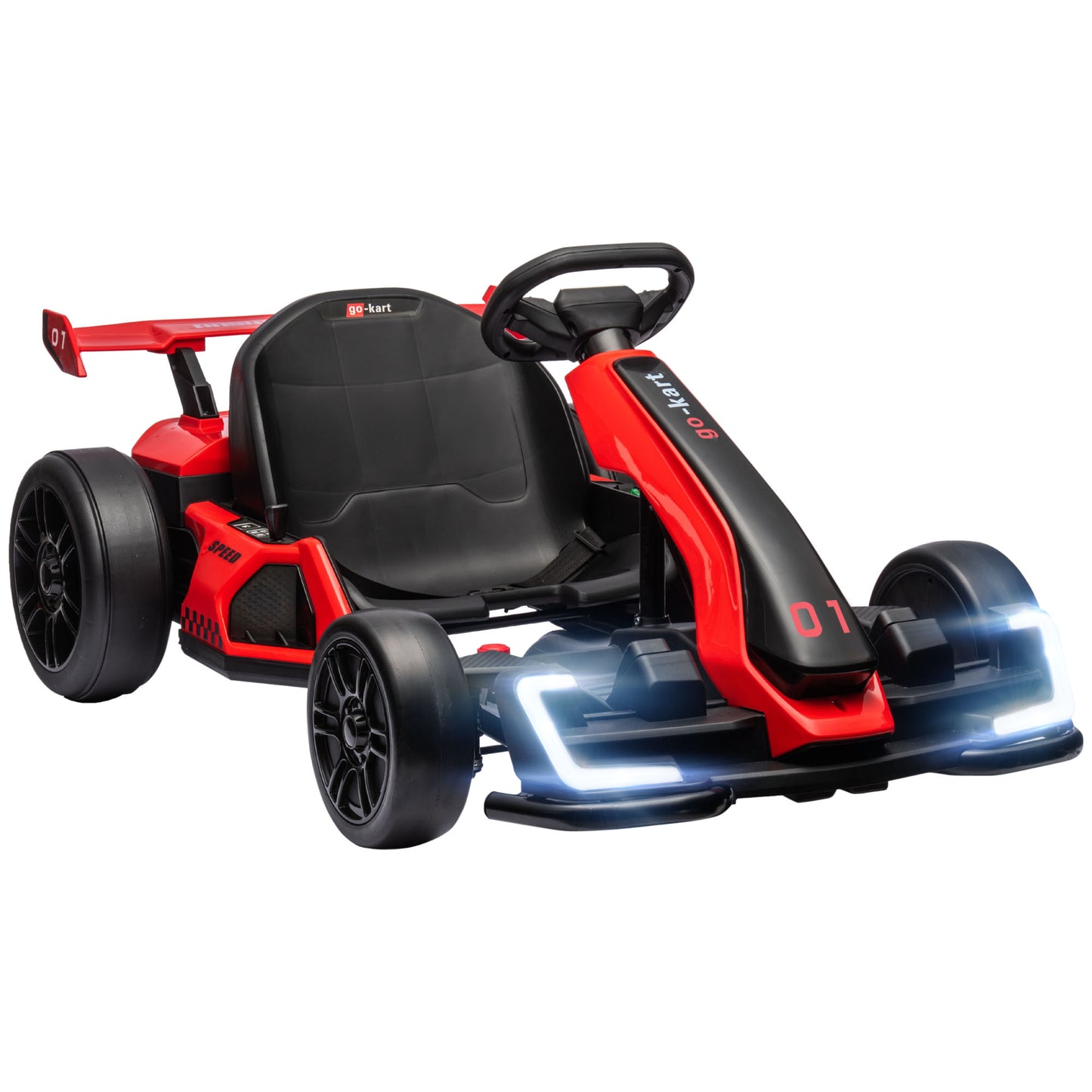 Photo of HOMCOM 24V Electric Go Kart for Kids with Adjustable Seat for 6-12 Years, Red in Red colour on a white background