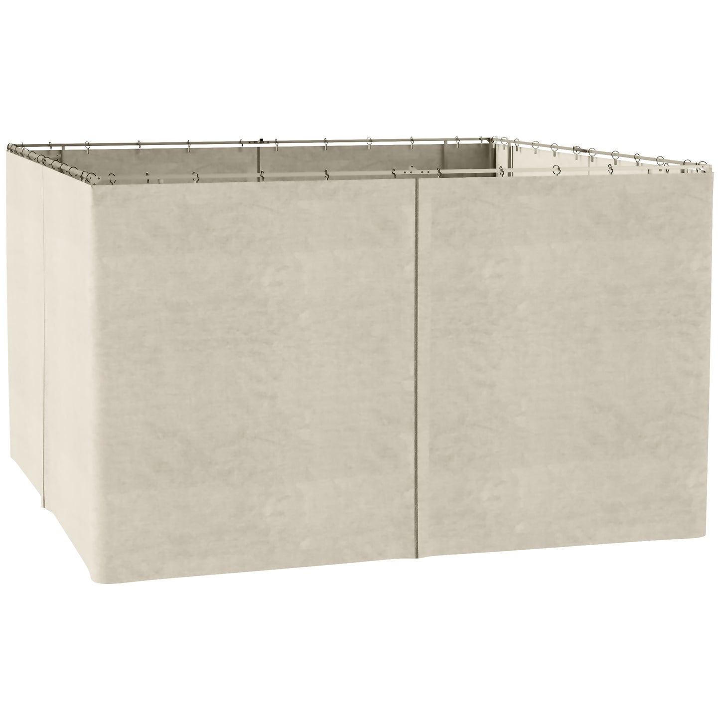 Photo of Outsunny 4 Pack Replacement Gazebo Curtains Privacy Panel for Most 3 x 4m Gazebo Canopy Pavillion Outdoor Shelter Sidewalls Accessories Beige in Beige colour on a white background