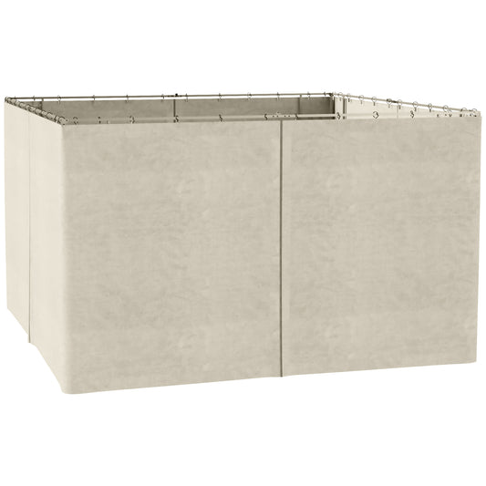 Photo of Outsunny 4 Pack Replacement Gazebo Curtains Privacy Panel for Most 3 x 4m Gazebo Canopy Pavillion Outdoor Shelter Sidewalls Accessories Beige in Beige colour on a white background