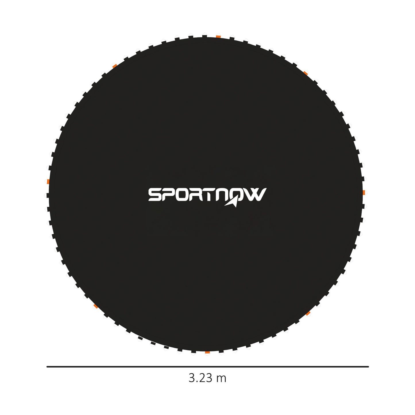 SPORTNOW Replacement Trampoline Mat with Spring Pull Tool, 72 V-Hooks, for 12ft Trampoline using 14cm Springs, Black